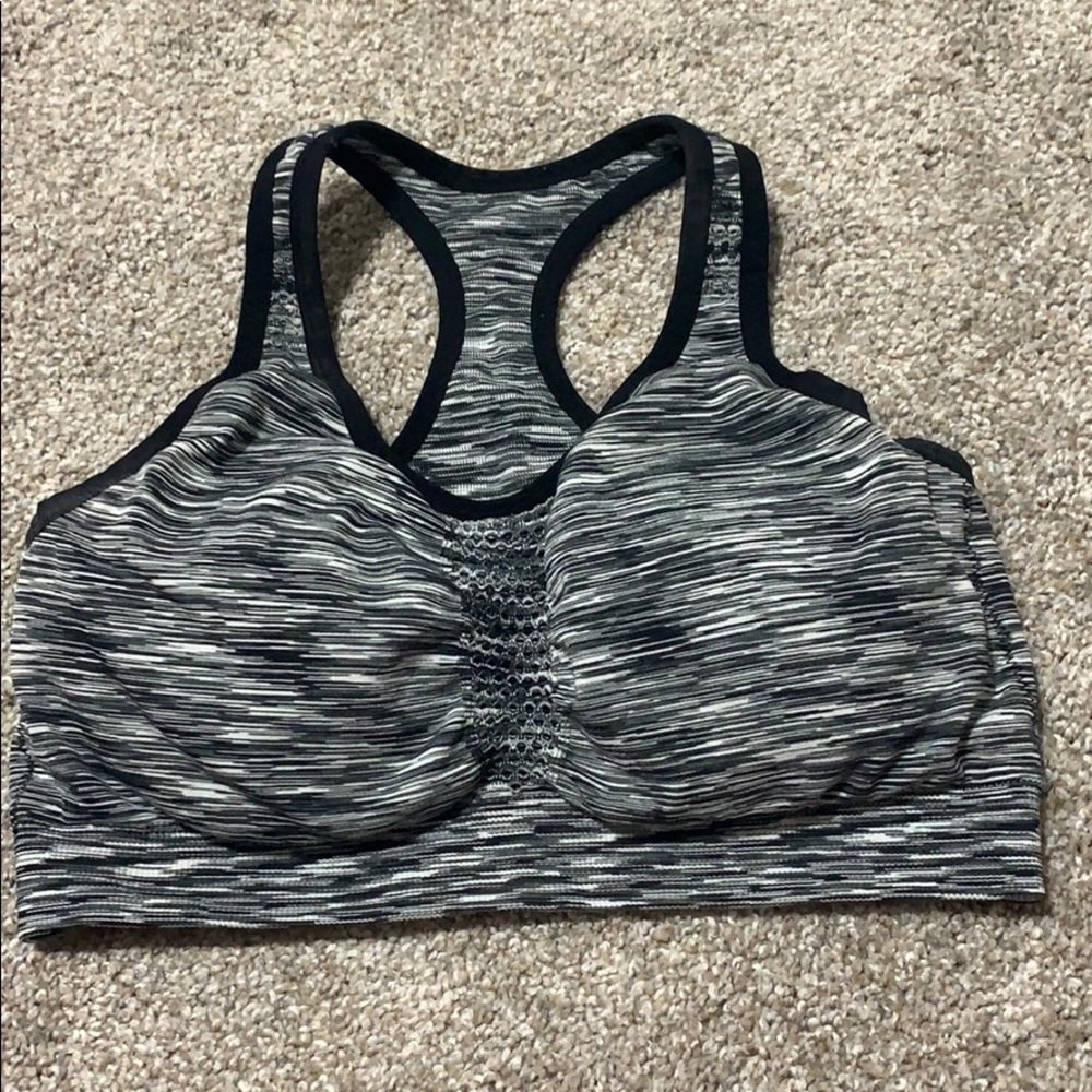 Black and white sports bra